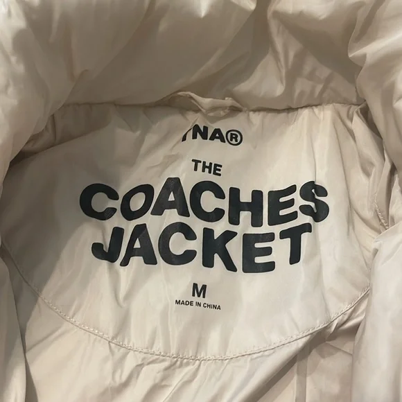 TNA Aritzia The Coaches Oversized Puffer Jacket Matte Pearl Cream Sz M - Picture 7 of 10